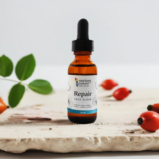 A sleek bottle of Rejuvenating Repair Face Serum Oil, featuring a luxurious formula designed to nourish and repair the skin, leaving it radiant and rejuvenated