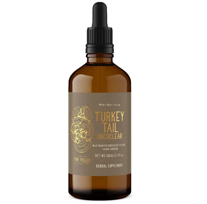 Wild Canadian Turkey Tail Tincture (250mg/ml) Certified Organic | 1:4 dual extract (3.38fl oz/100ml)