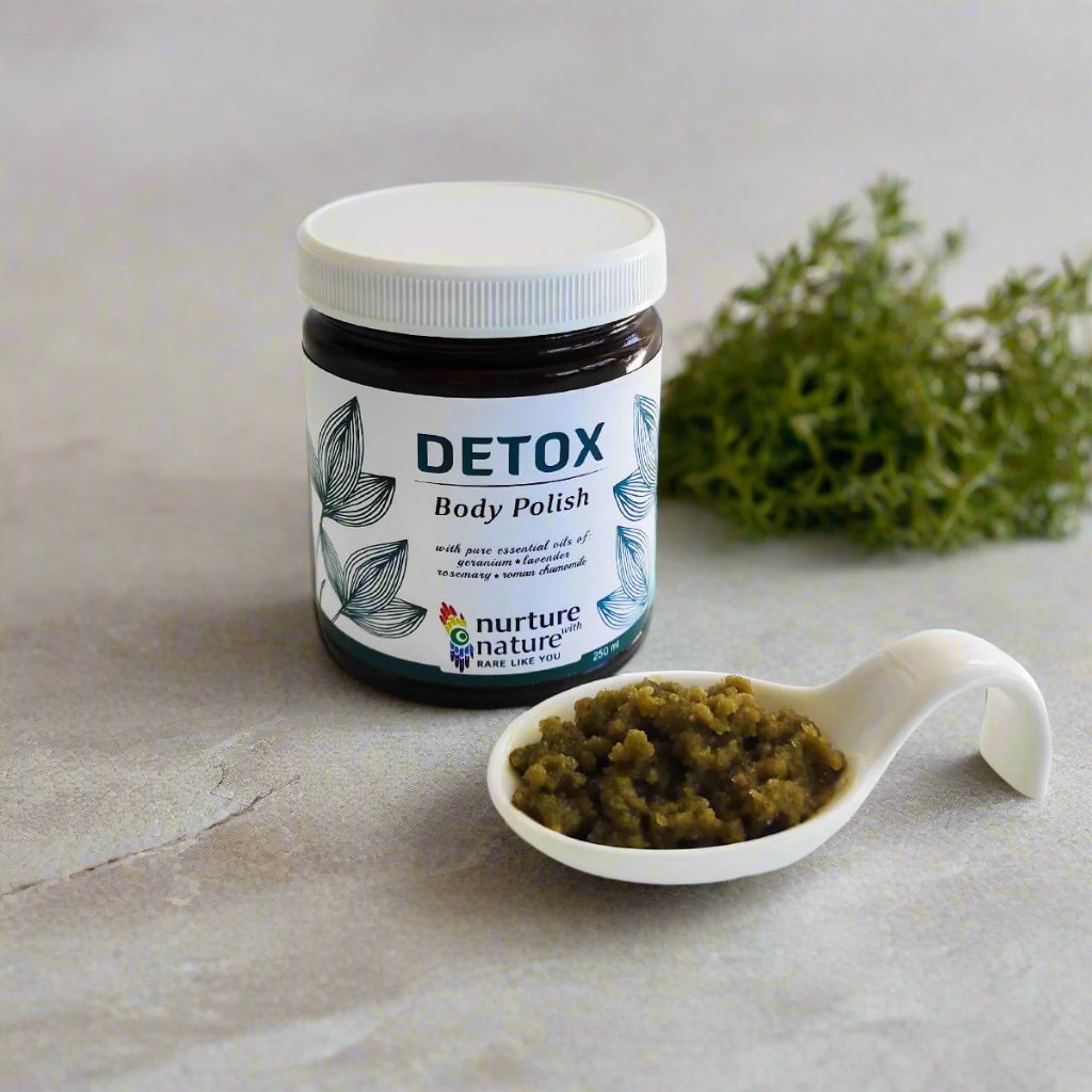 Body detoxifying, exfoliating salt scrub