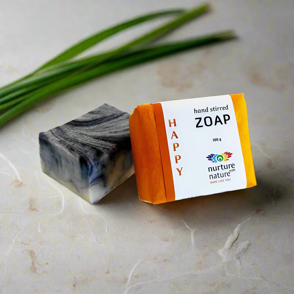 Happy soap bar with white grapefruit, lavender and lemongrass essential oils