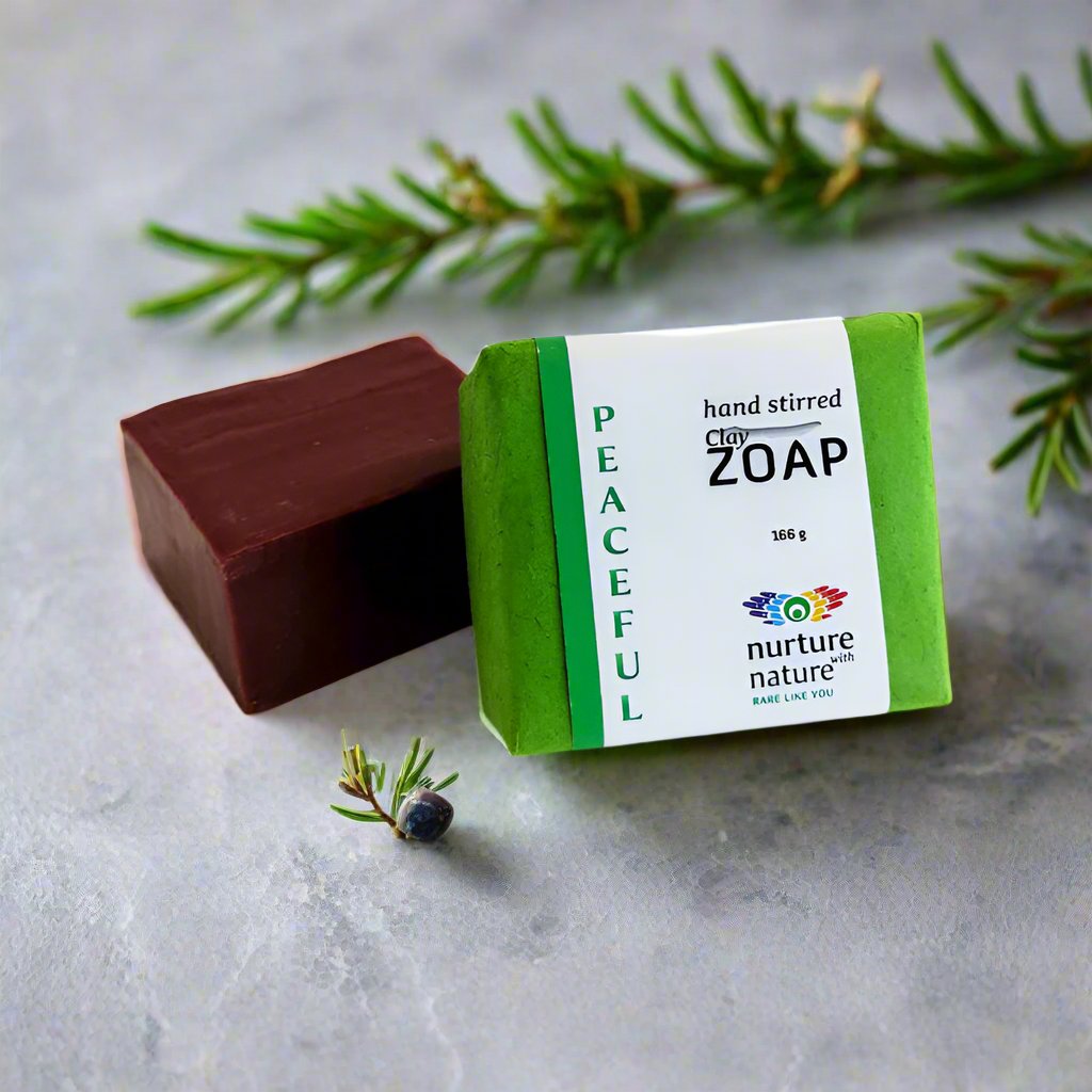 Peaceful soap bar with Australian red clay, pine and juniper berry essential oils