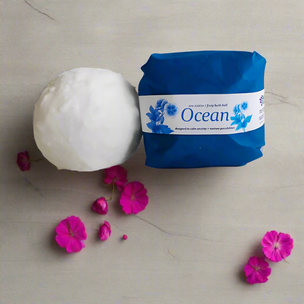 Bath fizzy with geranium and patchouli essential oils