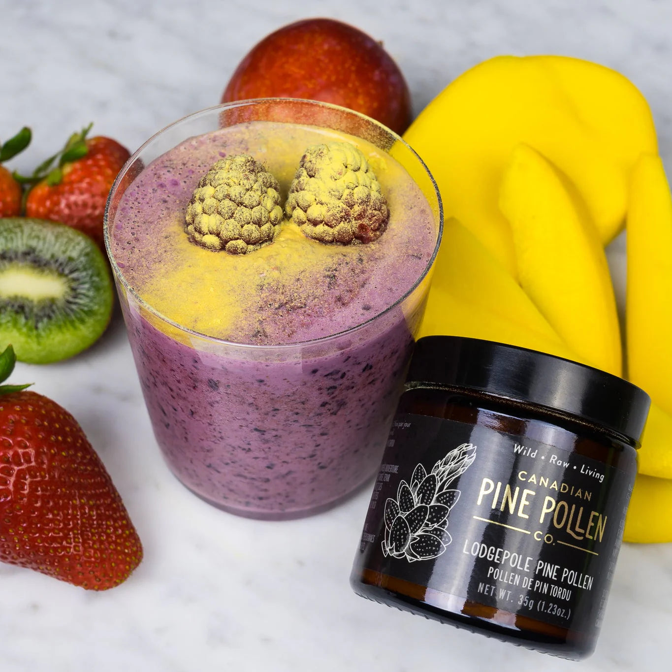 Certified Organic Pine Pollen Powder - Wildcrafted 60g (2.12 oz)