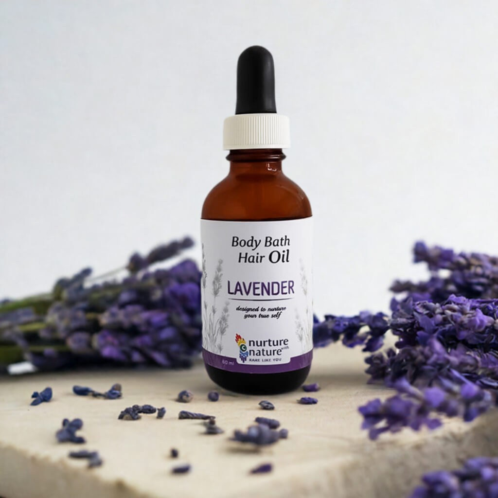 Soothing Body & Bath Oil is 3 in 1 a multi-purpose oil enriched with french lavender essential oil