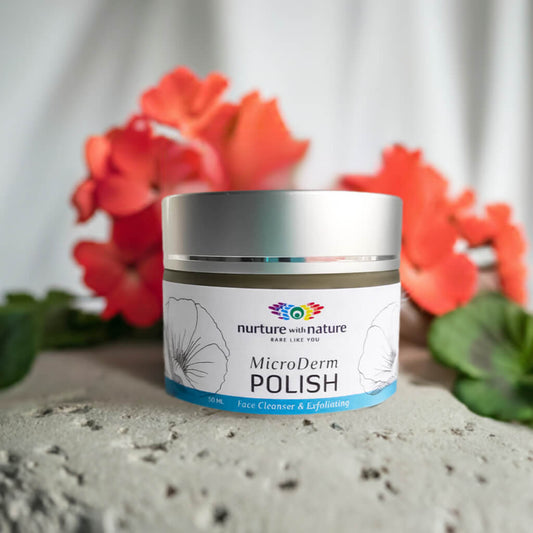 Microderm Polish: A gentle exfoliating cleanser featuring natural apricot seeds and white kaolin clay, designed to reveal smooth and radiant skin